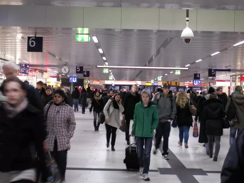Viaggiatori in stazione