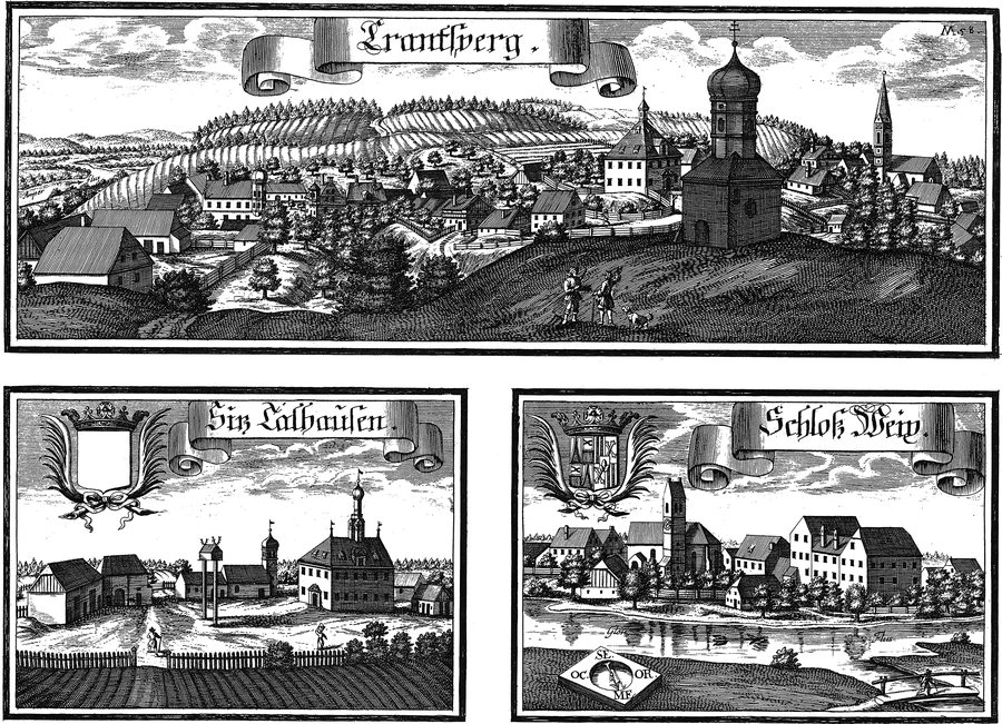 File:Wening M058 Kranzberg, Schloss; Thalhausen, Sitz; Weichs, Schloss.jpg