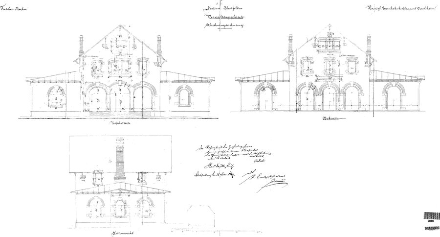 File:Blaufelden- Empfangsgebäude Ansichten - LABW - Staatsarchiv Ludwigsburg K 412 IV DO 1643.jpg