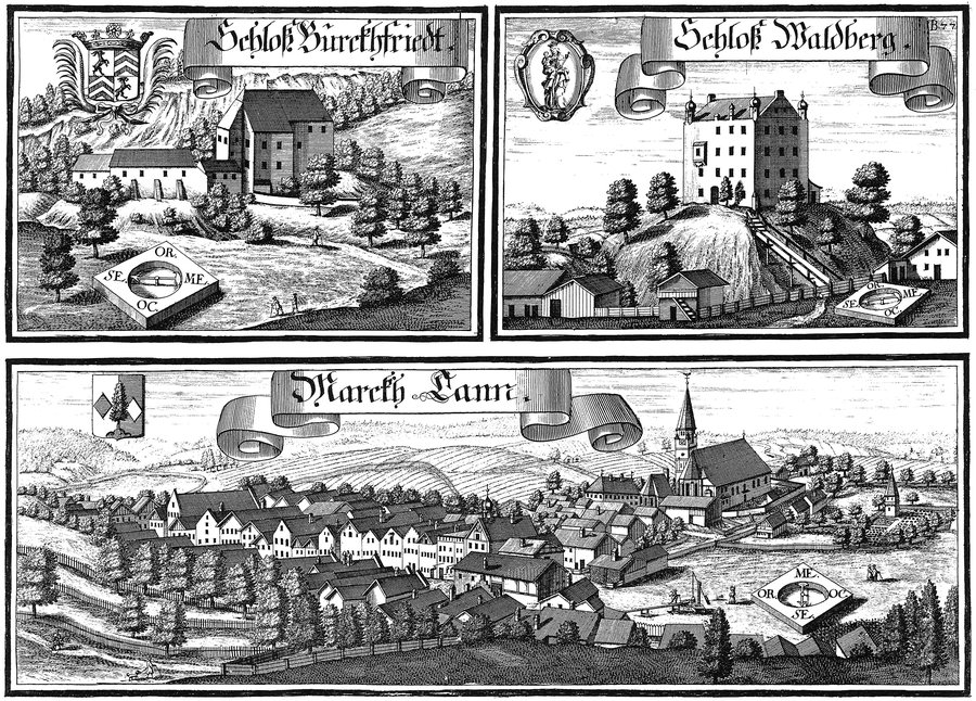 File:Wening B077 Burckfriedt, Schloss; Tann, Markt; Waldberg, Schloss.jpg