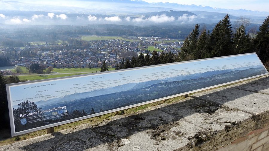 Panoramatafel Hohenpeißenberg with views towards the Alps