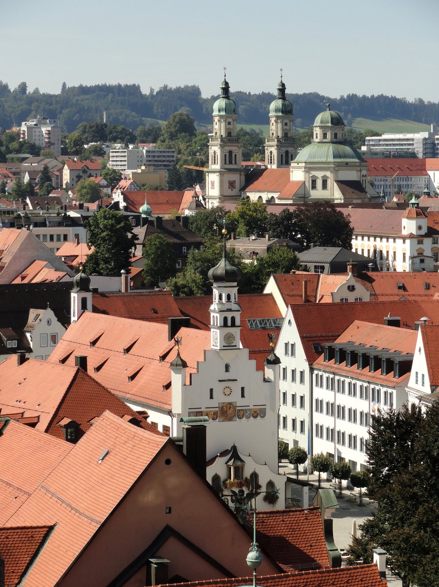 View of Kempten old town and Neustadt