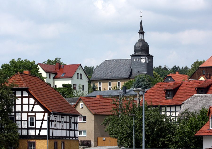 View into Steinsdorf near Greiz/Thuringia
