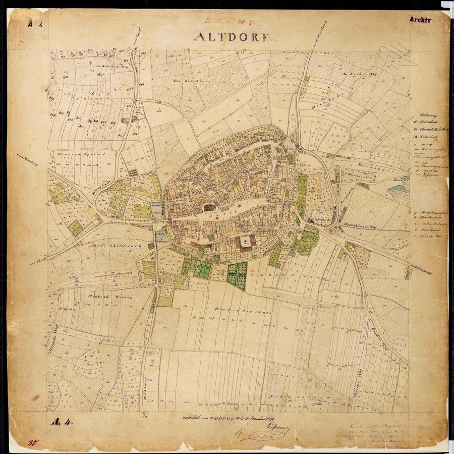 File:Uraufnahme Ortsblatt St Alt 1831 a4 Landkreis Nürnberger Land Mittelfranken.jpg