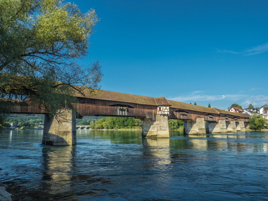 Covered wooden bridge over the Rhine, Bad Säckingen