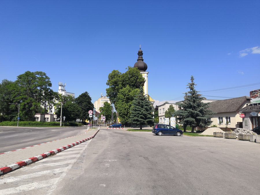 Mierové námestie in Nemšová, Trenčín District, Slovakia.