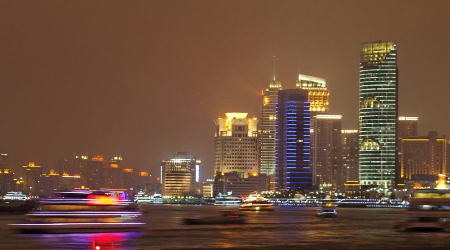 Huangpu River and Lujiazui skyline in Shanghai