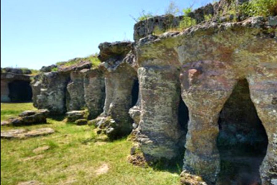 Geologische Felsformationen der Grutas del Palacio im Departamento Flores, Uruguay