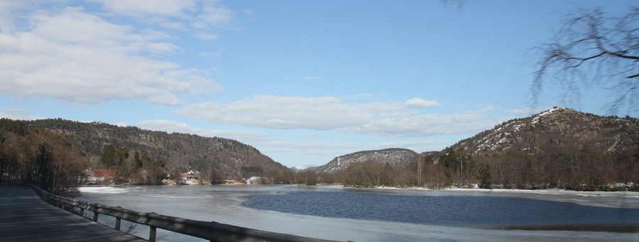 Paesaggio fluviale sull'Audna vicino a Vigeland