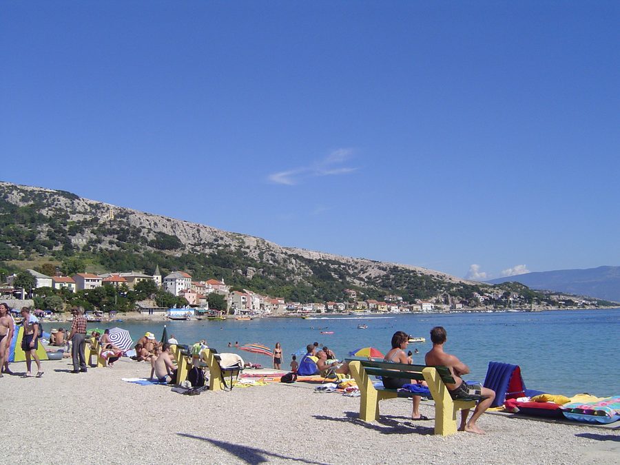 Beach in Baška on the island of Krk