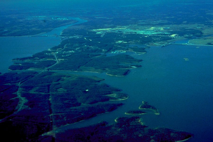 Luftaufnahme von Kentucky Lake und Lake Barkley in Kentucky