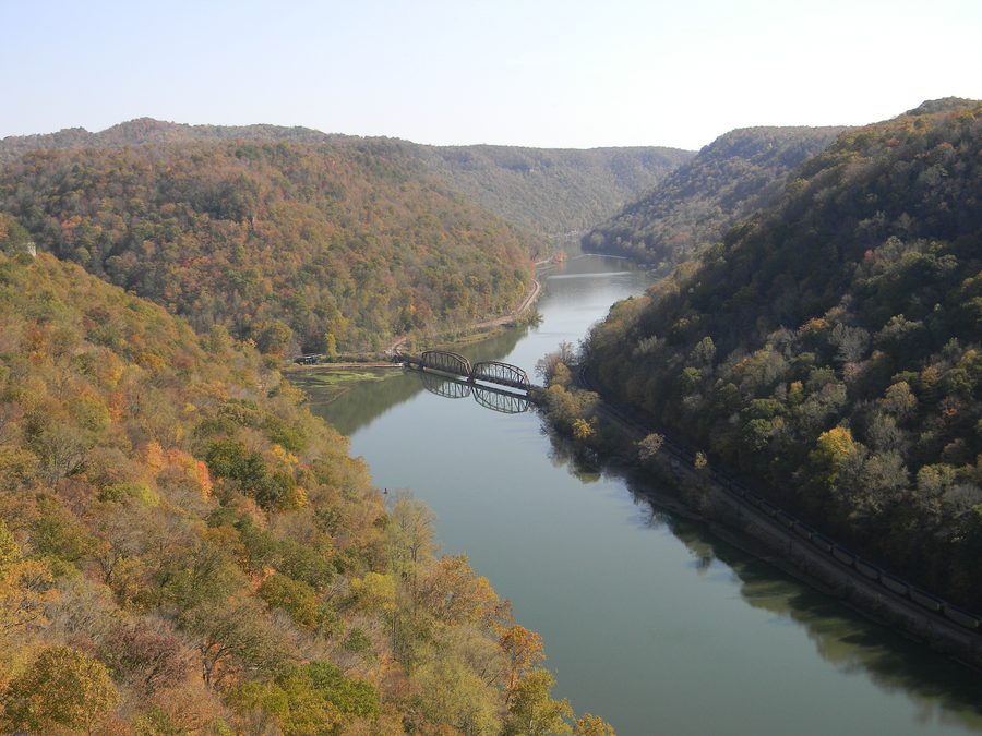 View of the New River from Hawks Nest overlook in West Virginia.