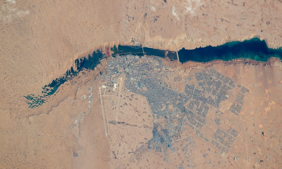 Vista di El Aaiún dalla Stazione Spaziale Internazionale