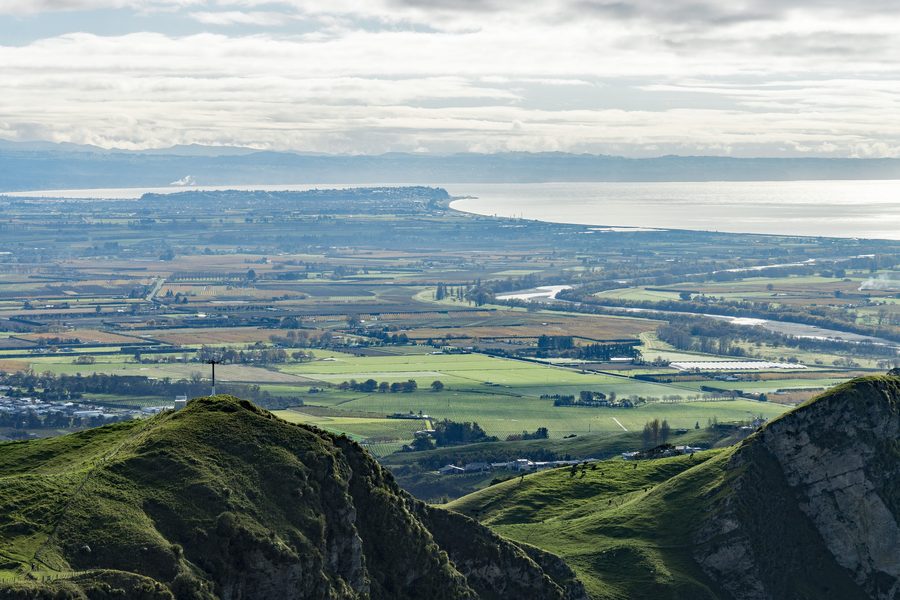 View from Te Mata Peak near Havelock North across Hawke's Bay