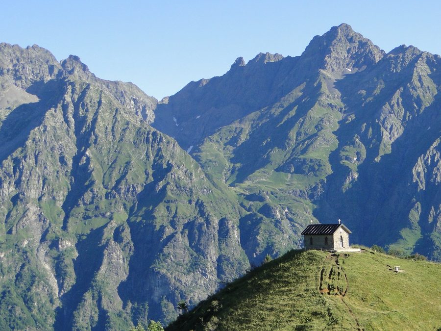 Blick auf den Pizzo Coca und die Orobie-Alpen am Passo della Manina