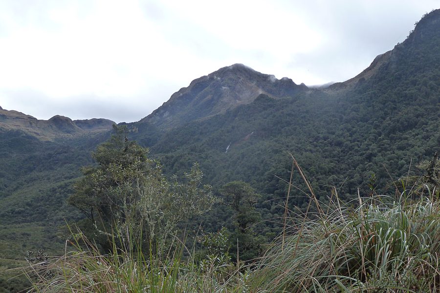 Papallacta scenery with the road to Cayambe-Coca in Napo Province, Ecuador