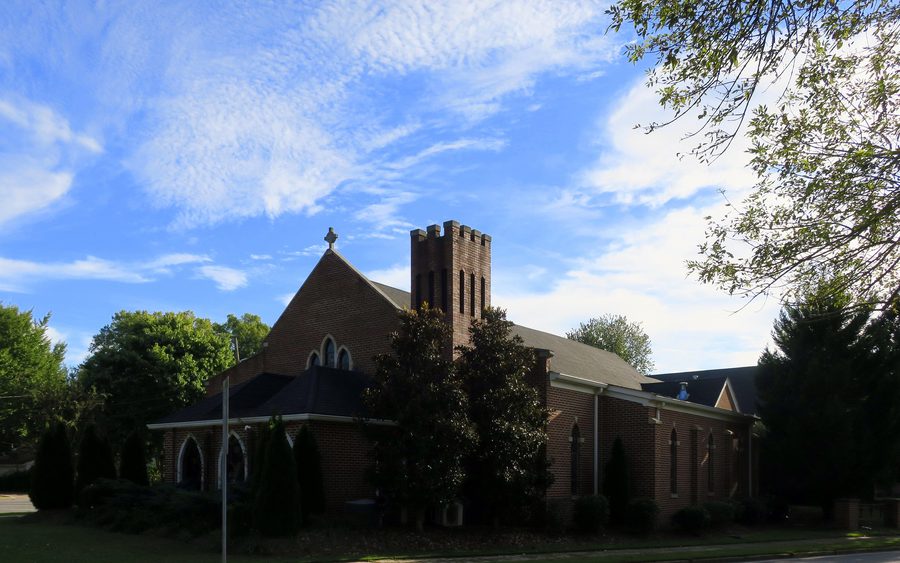 Exterior of Saint Theresa Catholic Church in Leeds, Alabama