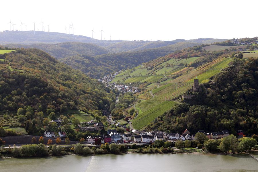 Oberdiebach und Rheindiebach mit der Burgruine Fürstenberg