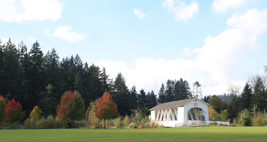 Ponte Weddle sul torrente Ames a Sweet Home, Oregon