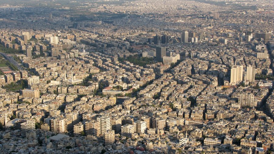 Panorama della città di Damasco in Siria