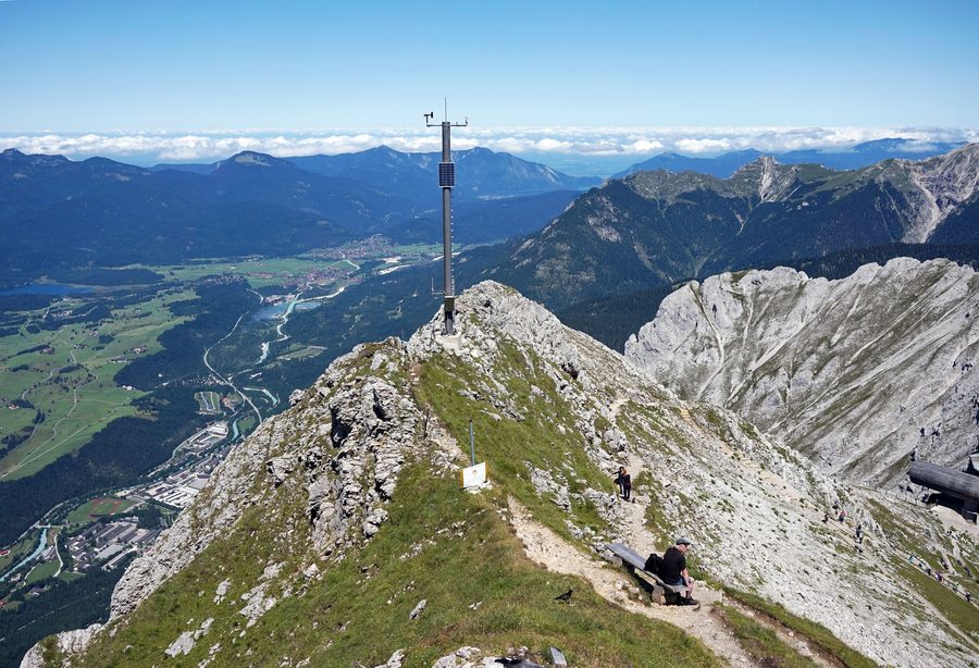 View of Krün and Wallgau in the Isar valley with the Karwendel mountains