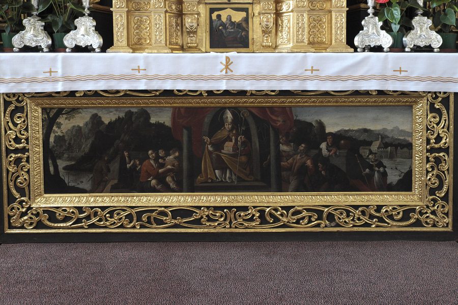 Hochaltar der katholischen Pfarrkirche St. Wolfgang in Sankt Wolfgang im Landkreis Erding