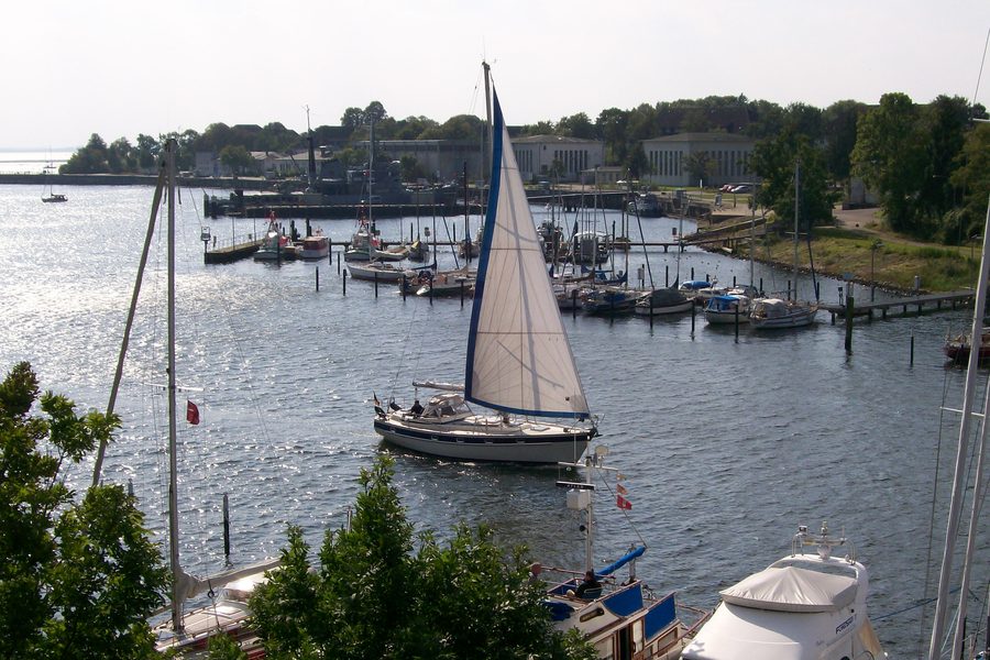 Harbour of Neustadt in Holstein with a view toward the Bay of Lübeck