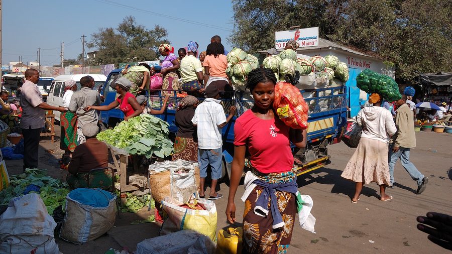 Scena di mercato a Maputo
