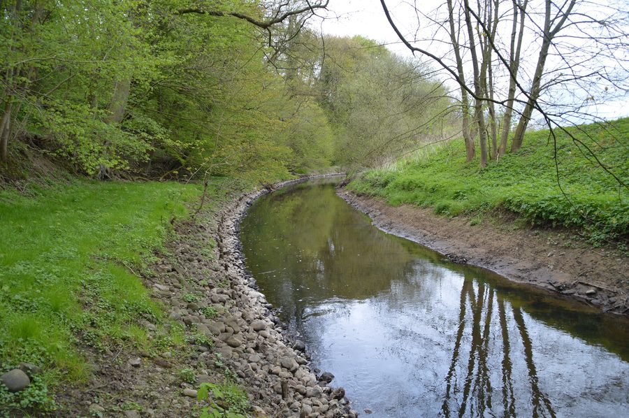 Loiter Au nahe Loit in der ländlichen Landschaft Schleswig-Holsteins