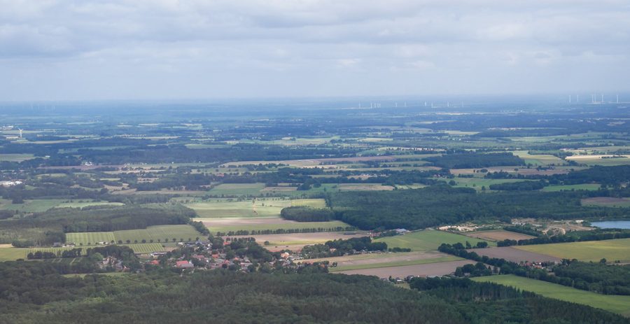 Luftbild von Wellen bei Beverstedt und der ländlichen Umgebung