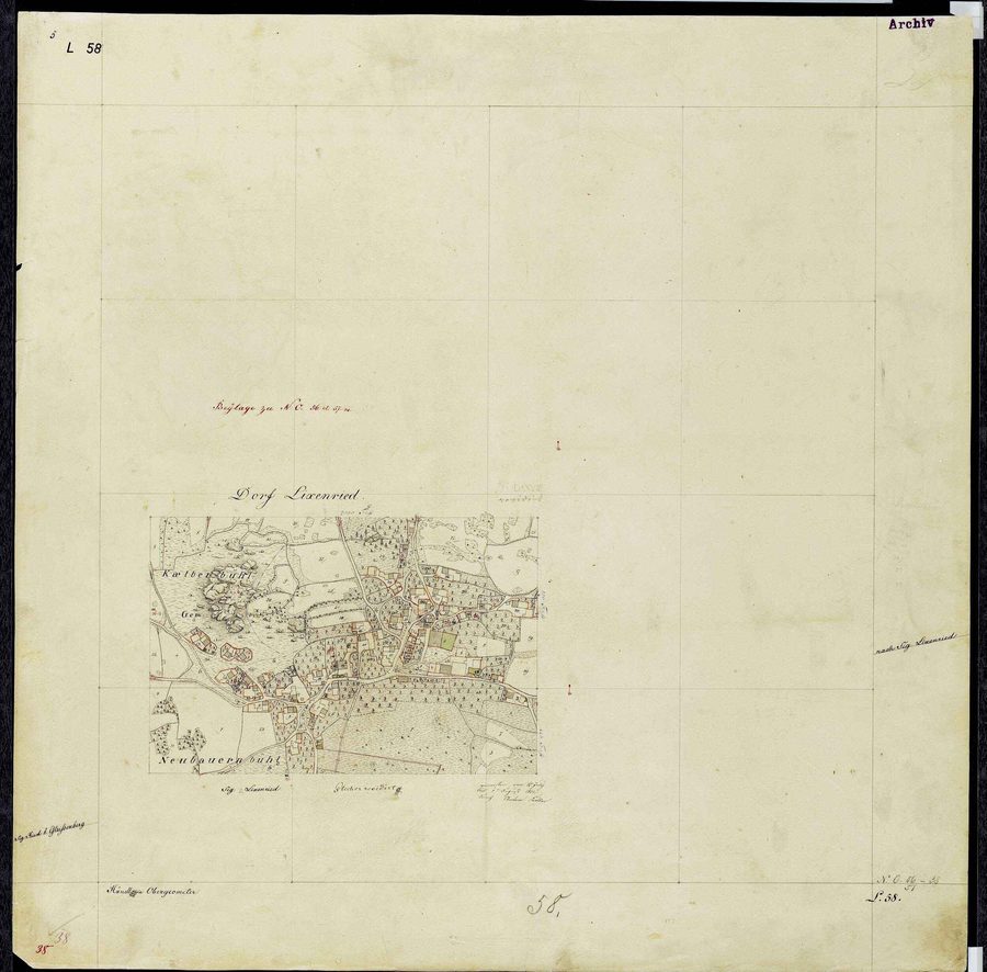 Historische Ortskarte von Lixenried aus dem Jahr 1832