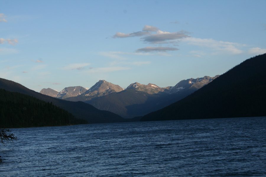 Cariboo Mountains viewed from Isaac Lake in Bowron Lake Provincial Park