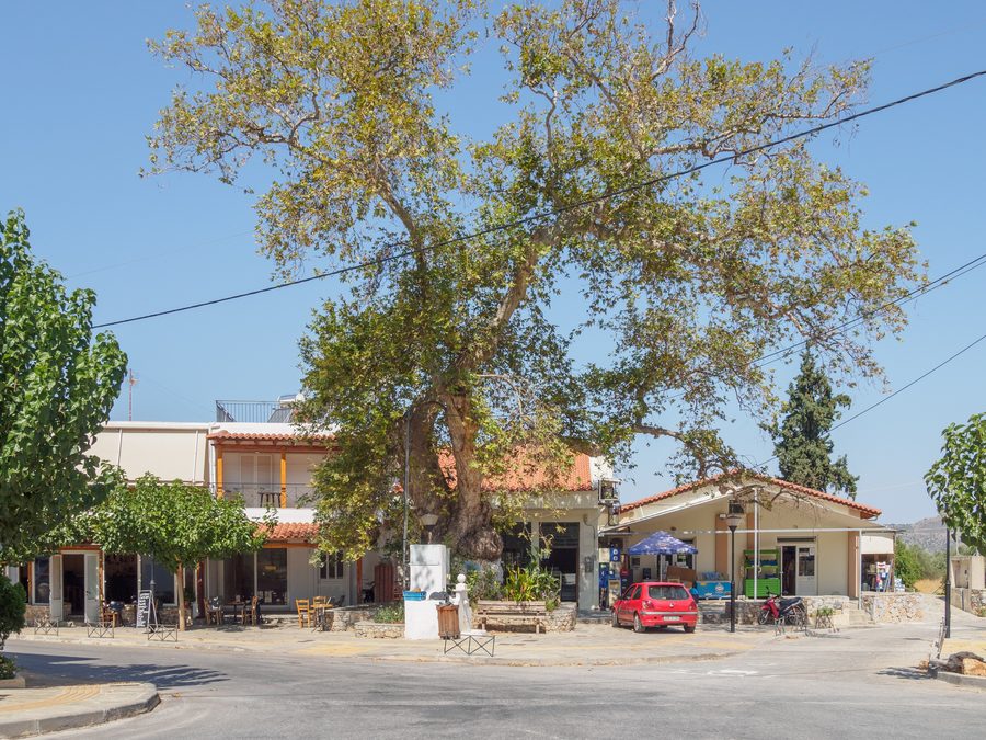 La piazza centrale di Neo Chorio, Apokoronas, Creta