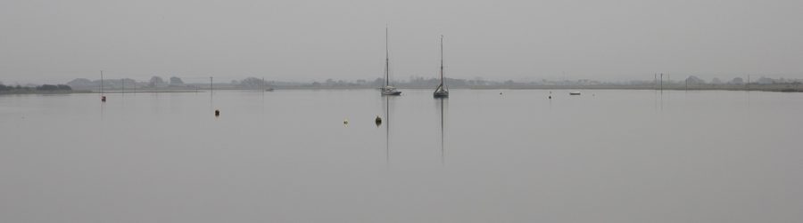 Vista dell’estuario del Blackwater dalla statua di Byrhtnoth a Maldon, Essex