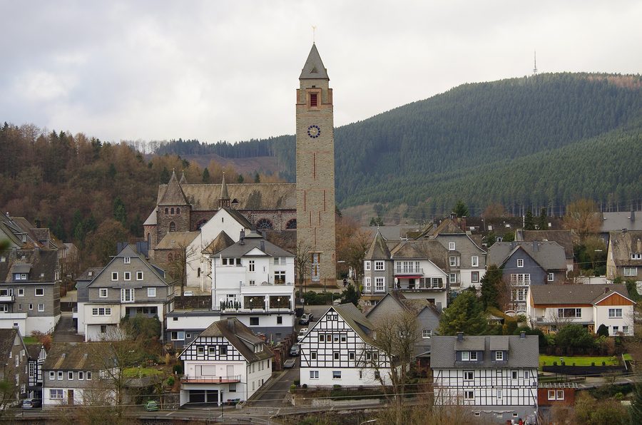 Il centro di Schmallenberg, visto dall'Ahberg