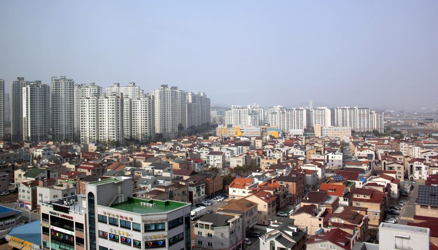 Cityscape of Osong-eup in Cheongju, Chungcheongbuk-do.