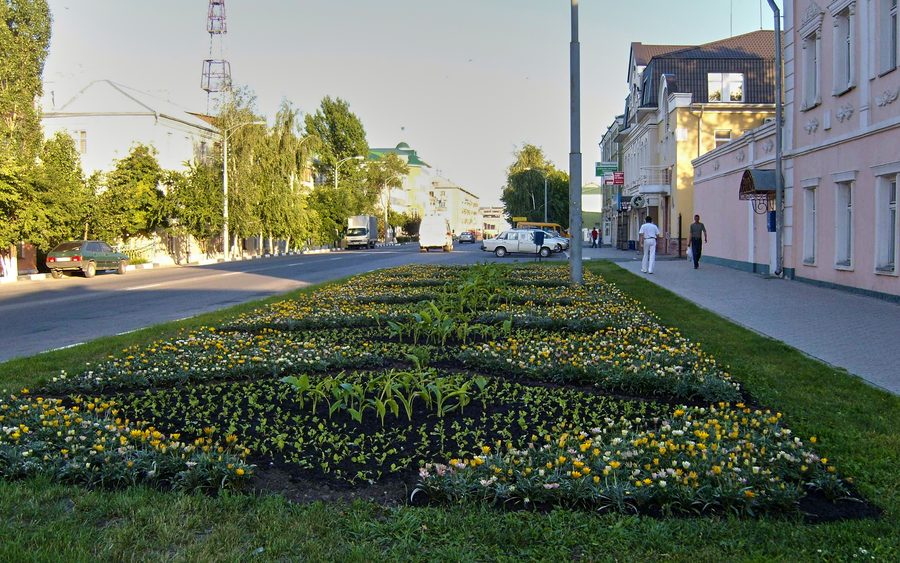 Vista della via Lenin a Stary Oskol, la seconda città più tranquilla dell’Oblast’ di Belgorod.