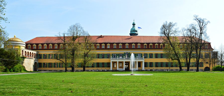 Barockes Residenzschloss Sondershausen mit Lustgarten, Westflügel und Turm