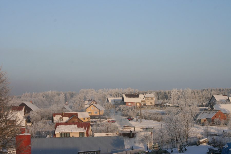 Il villaggio di Kosewo sotto la neve
