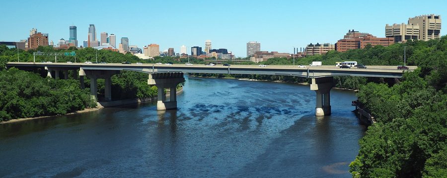 Dartmouth Bridge over the Mississippi River in Minneapolis.