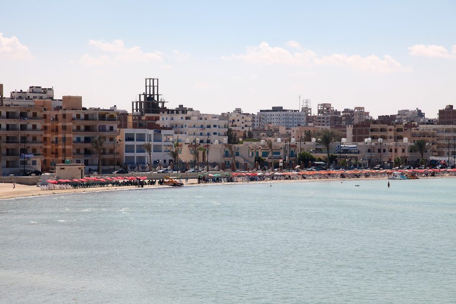 Strand von Marsa Matruh an der Mittelmeerküste Ägyptens