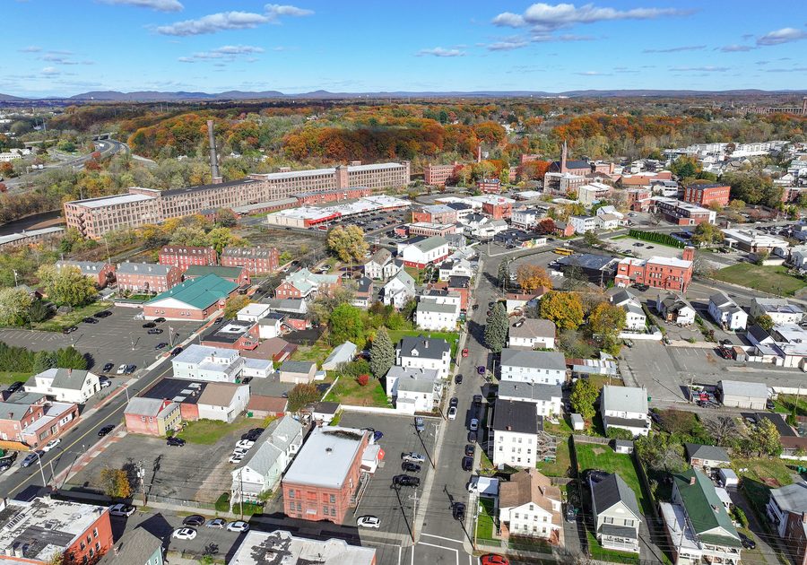 Vista aerea di Chicopee, Massachusetts