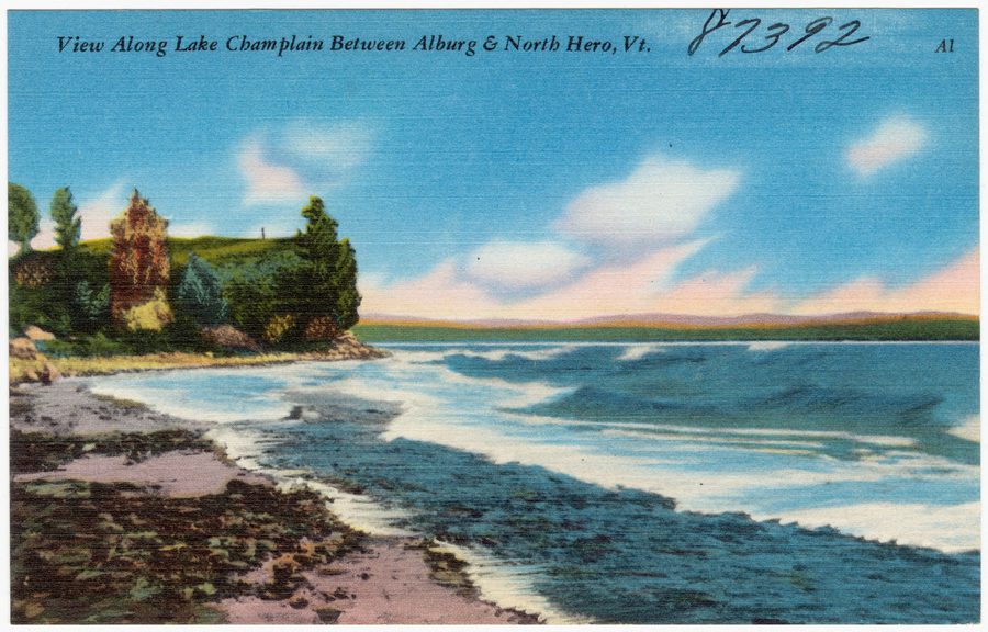 Historische Ansicht des Lake Champlain zwischen Alburg und North Hero in Vermont
