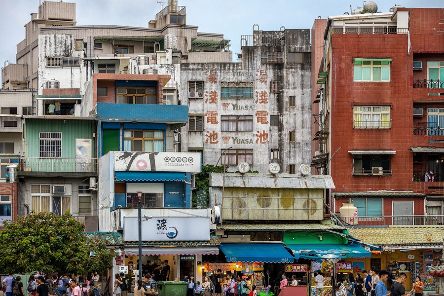 Edifici nella via storica di Tamsui