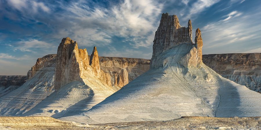 Rock formations of the Ustyurt Plateau in Kazakhstan