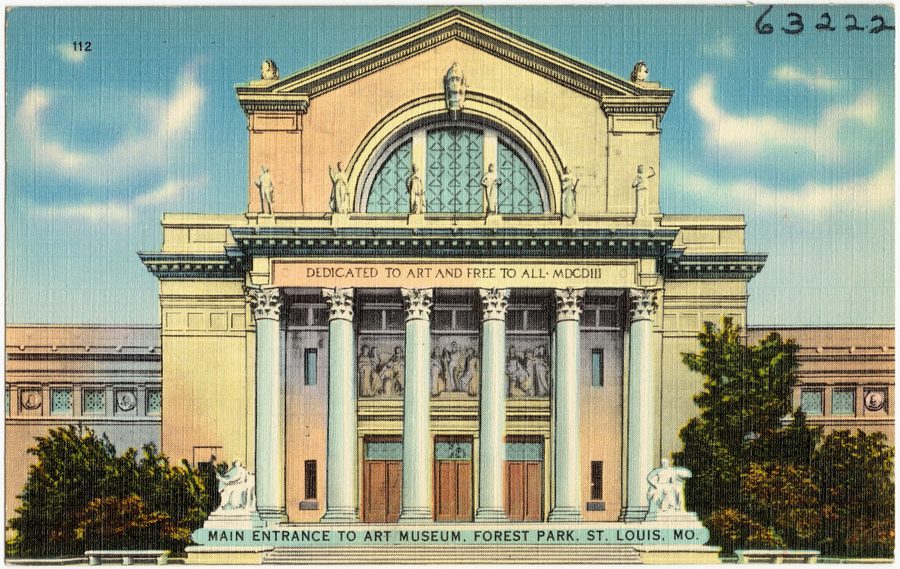 Ingresso principale al museo d’arte a Forest Park, St. Louis