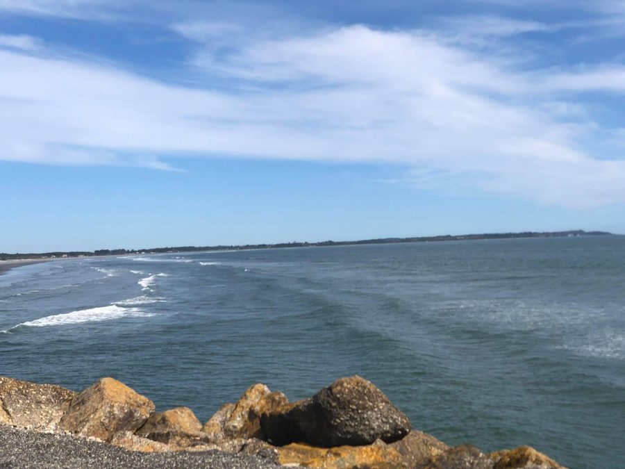 Buller Bay dal molo a Carters Beach presso Westport