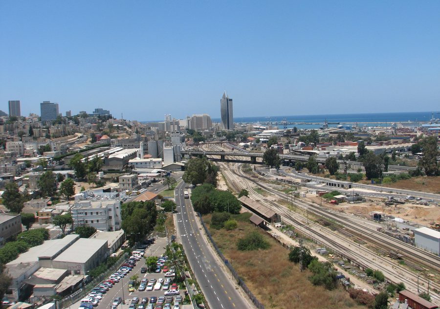 Blick auf das Downtown-Viertel von Haifa in Israel