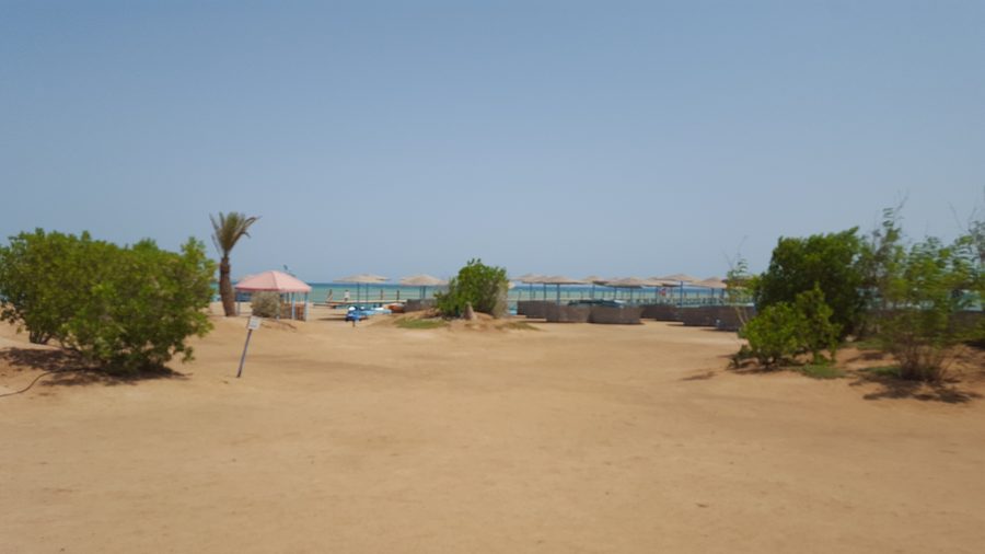 Vista aerea di El Gouna, una città-resort con laguna sulla costa egiziana del Mar Rosso