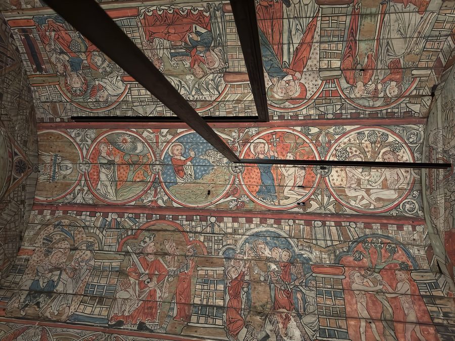 Dipinti medievali della chiesa a pali di Ål raffiguranti narrazioni bibliche